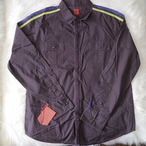 NEW Huyton Union Men Long Sleeve Button Up Shirt  Soot Color Size XL